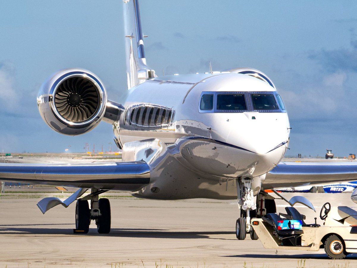 A medical jet on the airport tarmac, prepared for a patient transfer